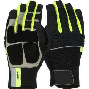 Hi-Vis Yeti Thermal Glove with Synthetic Leather Palm and Fleece Lining - Waterproof Insert