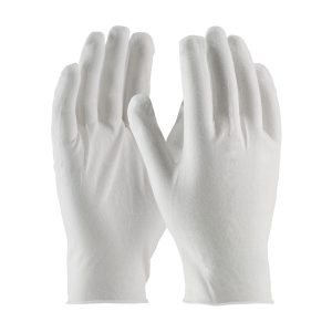 Premium, Light Weight Cotton Lisle Inspection Glove with Unhemmed Cuff - 10.5"
