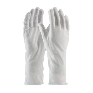 Premium, Light Weight Cotton Lisle Inspection Glove with Unhemmed Cuff - 14"