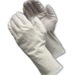 Medium Weight Cotton Lisle Inspection Glove with Rolled Hem Cuff - 12"