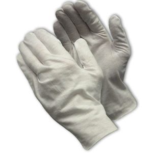Medium Weight Cotton Lisle Inspection Glove with Unhemmed Cuff - 10.5"