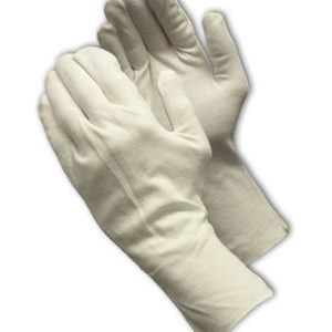 Heavy Weight Cotton Lisle Inspection Glove with Unhemmed Cuff - 12"