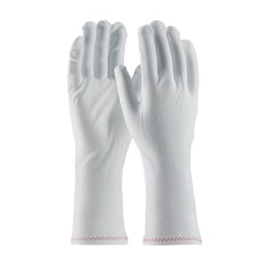 Stretch Nylon Inspection Glove with Zig-Zag Stitched Rolled Hem - 12"