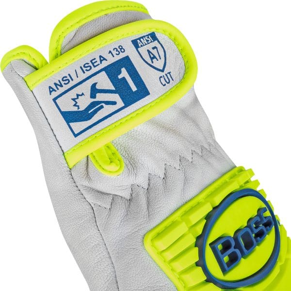 Top Grain Goatskin Leather Drivers Glove with Kevlar® Blend Lining and Hi-Vis Impact Protection - Image 2