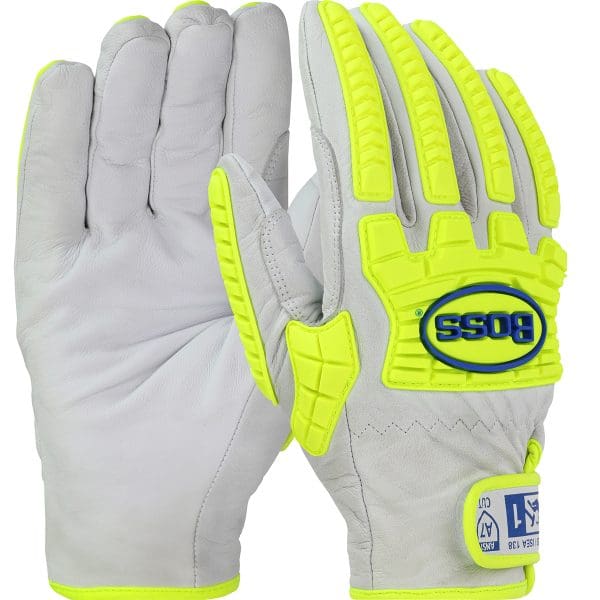 Top Grain Goatskin Leather Drivers Glove with Kevlar® Blend Lining and Hi-Vis Impact Protection