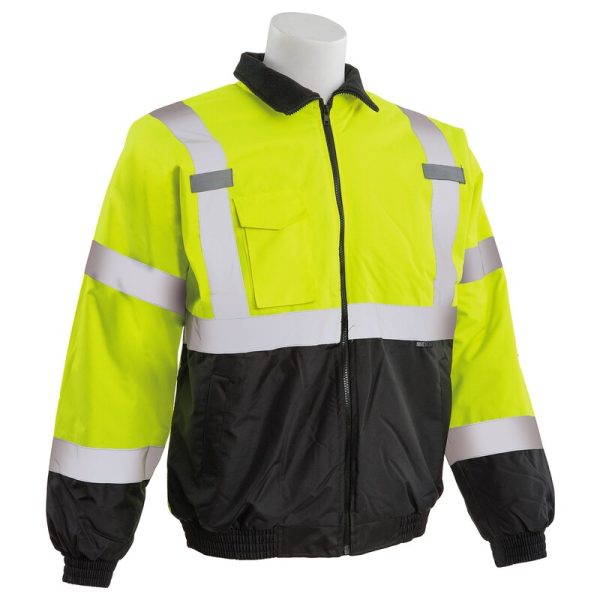 W105 CL 3  BOMBER JACKET JAUNE FLUO-NOIR - Image 3
