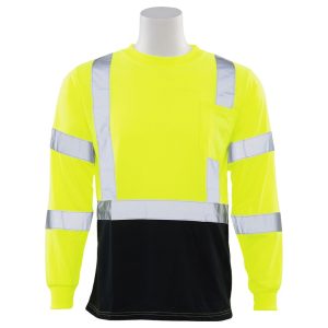 9802SB CL 3 JERSEY KNIT LONG SLEEVE TEE JAUNE FLUO-NOIR