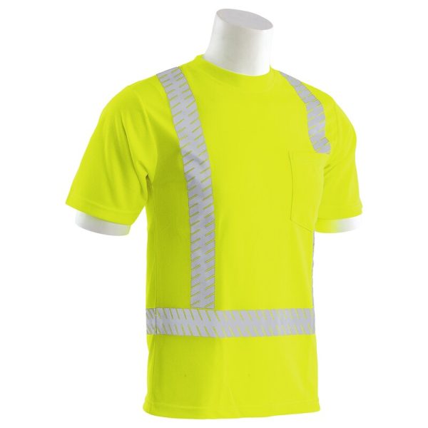 9006SEG SEGMENTED CL 2 MESH SHORT SLEEVE TEE JAUNE CITRON HV - Image 2