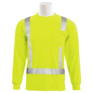 9007SEG SEGMENTED CL 2 MESH LONG SLEEVE TEE JAUNE CITRON HV