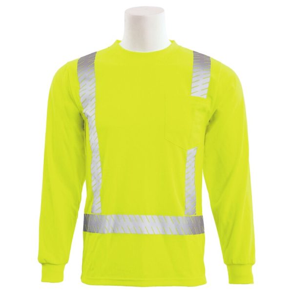 9007SEG SEGMENTED CL 2 MESH LONG SLEEVE TEE JAUNE CITRON HV