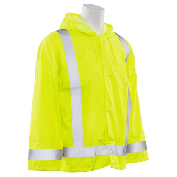 S373 CL 3 RAIN JACKET ATTACHED HOOD JAUNE CITRON HV - Image 3