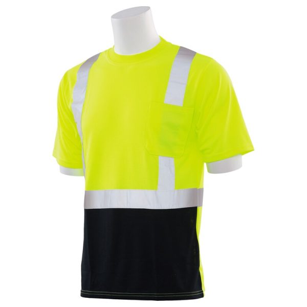 9006SB CL 2 MESH SHORT SLEEVE TEE WITH BLACK BOTTOM JAUNE FLUO-NOIR - Image 3