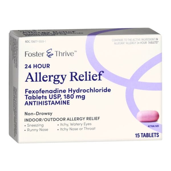 Foster & Thrive™ 24 Hour Allergy Relief Fexofenadine HCl USP 180 mg Tablets