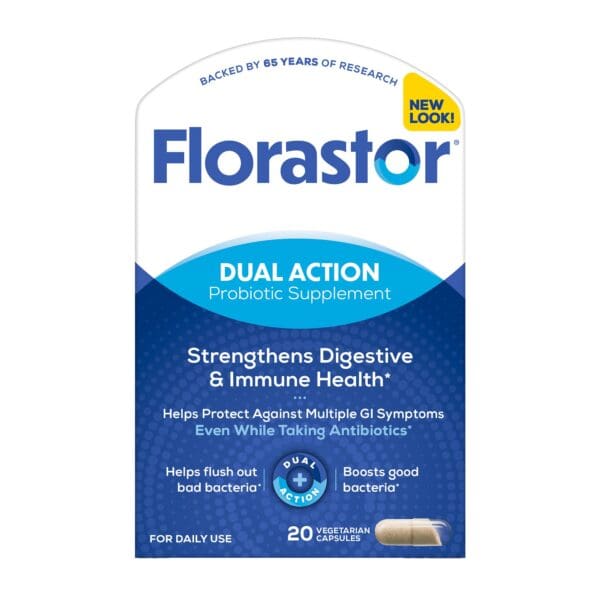 Florastor® Dual Action Probiotic Vegetarian Capsules
