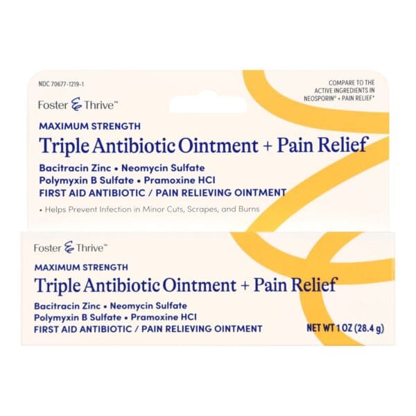 Foster & Thrive™ Maximum Strength Triple Antibiotic + Pain Relief Ointment