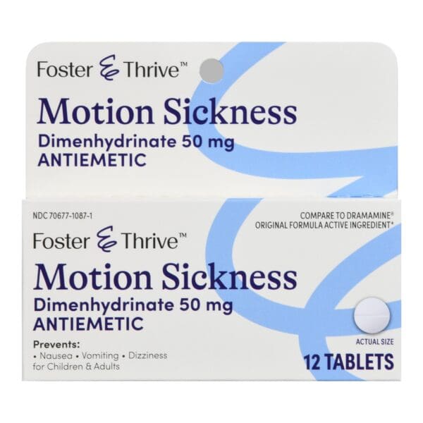 Foster & Thrive™ Motion Sickness Dimenhydrinate 50 mg Tablets