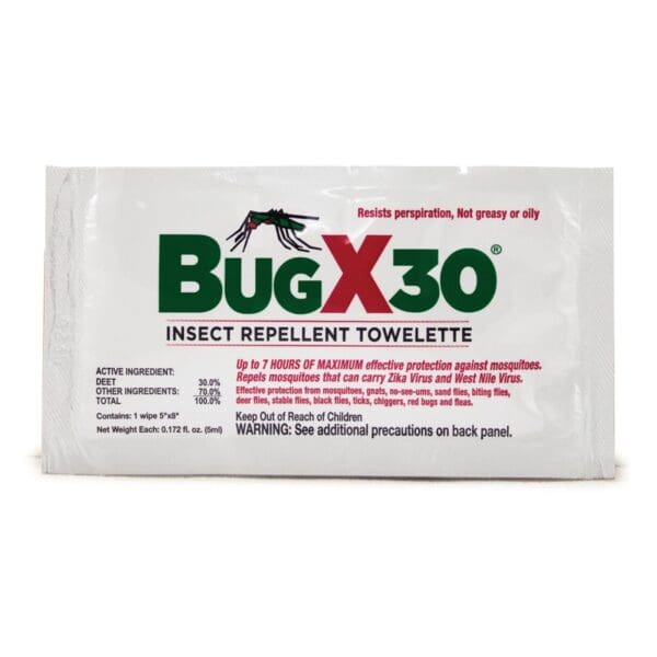 BugX® 30 Insect Repellent Towelettes with DEET
