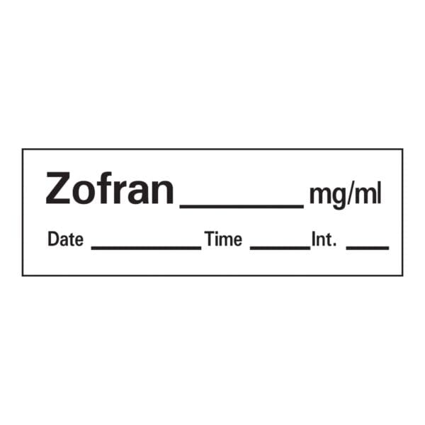 Barkley® Zofran_mg/mL Date_Time_Int_ Anesthesia Label Tape