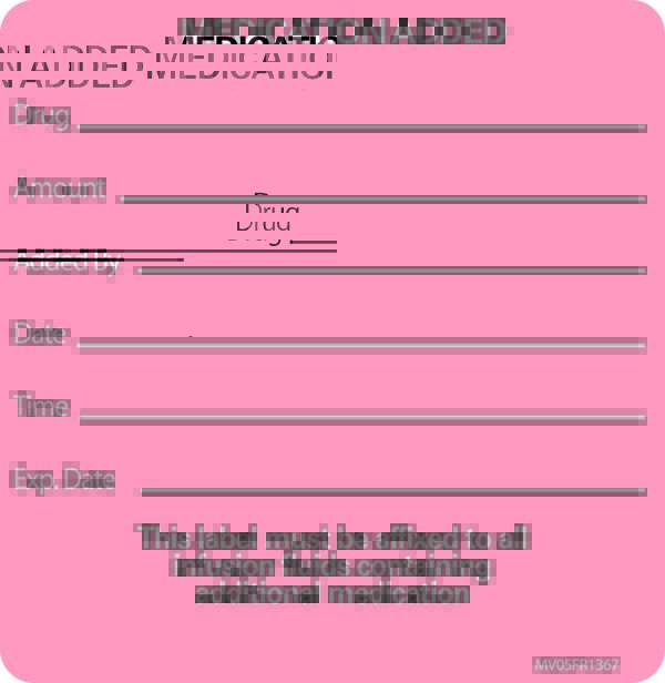 MedVision® "Medication Added" Advisory Label