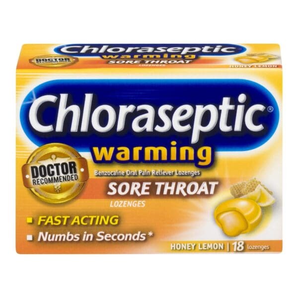Chloraseptic® Warming Sore Throat Lozenges Honey Lemon