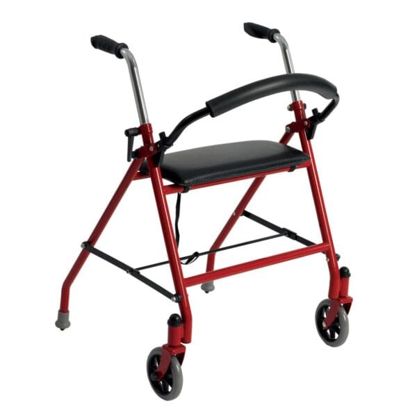 drive™ Aluminum Dual Release Folding Walker w/ Wheels & Seat