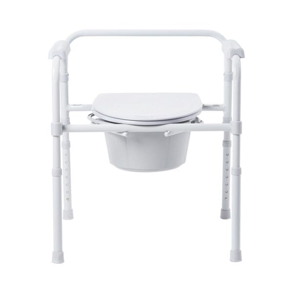 McKesson Folding Fixed Arm Steel Commode Chair