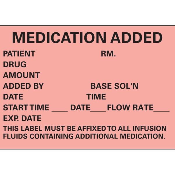 Timemed Medication Added Pre-Printed Label