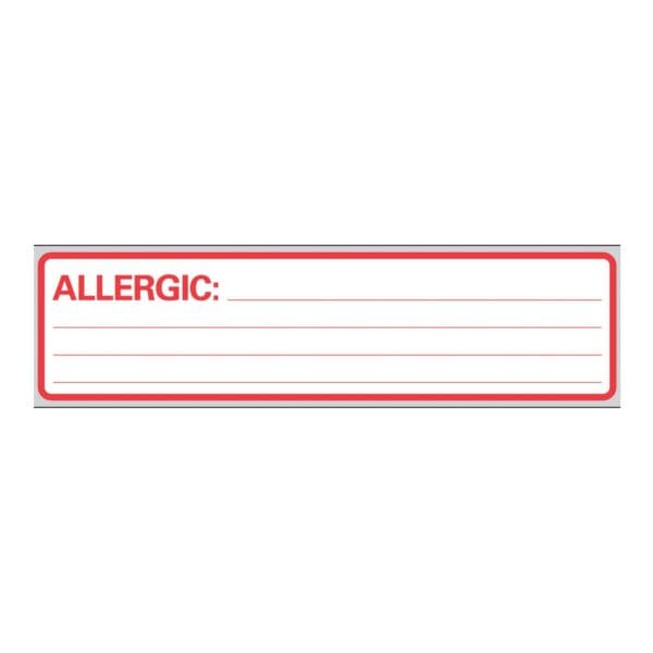 Timemed Pre-Printed Allergy Alert Label Removable Tape