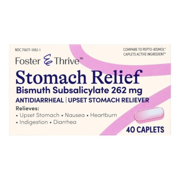 Foster & Thrive™ Stomach Relief 262 mg Bismuth Subsalicylate Caplets