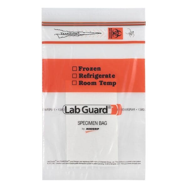 Lab Guard® 2X Zip Specimen Transport Bag