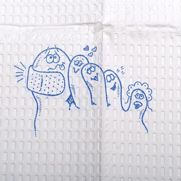 McKesson Nonsterile White / Blue Cartoon Toes Procedure Towel