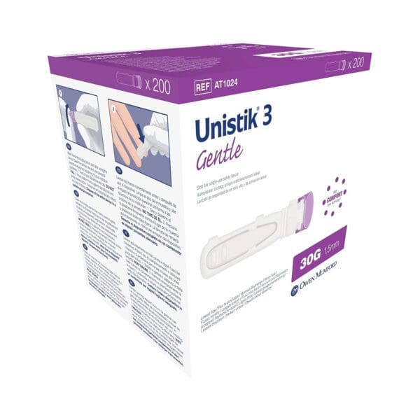 Unistik® 3 Comfort Safety Lancet for Low Flow Blood Glucose Testing
