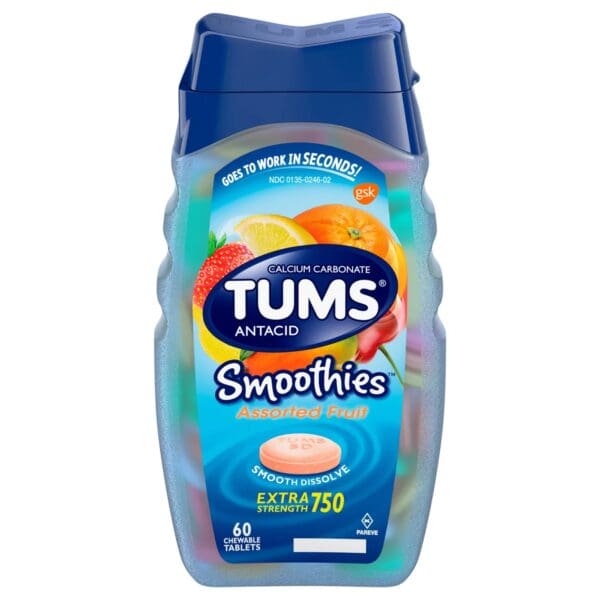 Tums Smoothies Extra Strength 750 Antacid Chewable Tablets