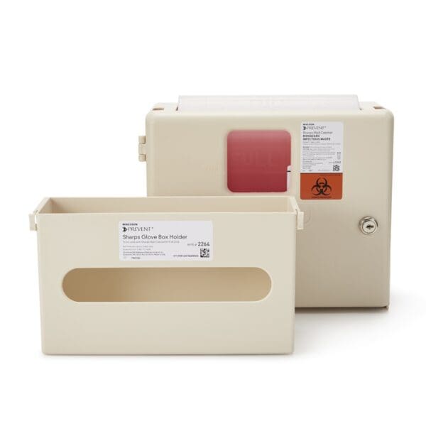 McKesson Prevent® Sharps Wall Cabinet with Glove Box