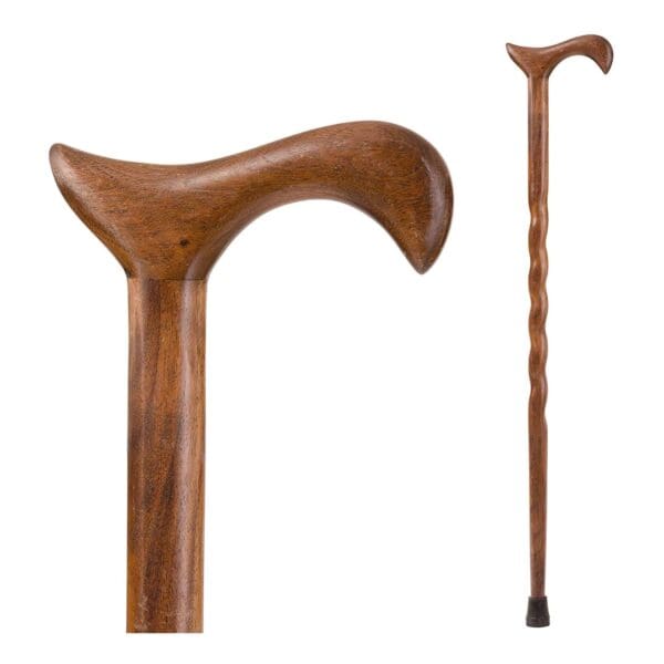 Brazos™ Twisted Walnut Derby Handcrafted Walking Cane