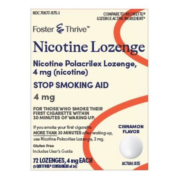 Foster & Thrive™ Nicotine Polacrilex Lozenges 4 mg (Nicotine) Cinnamon