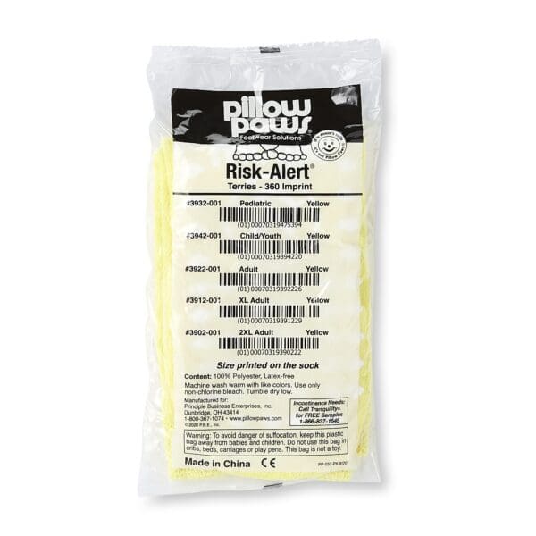 Pillow Paws® Yellow Risk Alert® Terries™ Slipper Socks