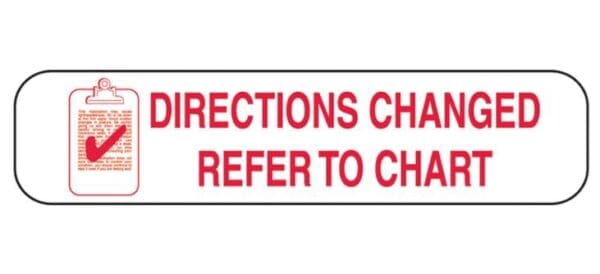 Barkley® "Directions Changed Refer To Chart" Pharmacy Label