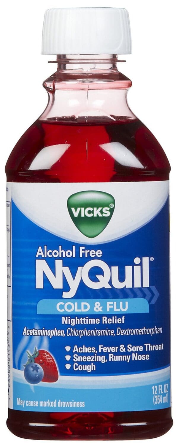 Vicks NyQuil Cold & Flu Liquid Alcohol Free Berry Flavor