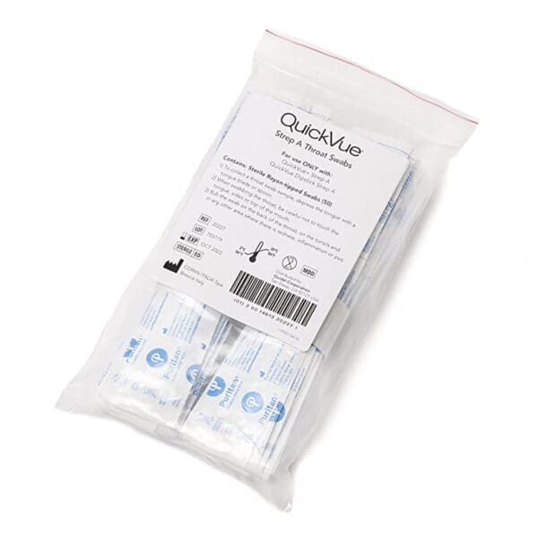 QuickVue® Specimen Collection Swab for use w/ Dipstick Strep A Test Strips & Kit