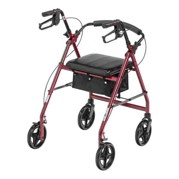 McKesson Red Four-Wheel Rollator