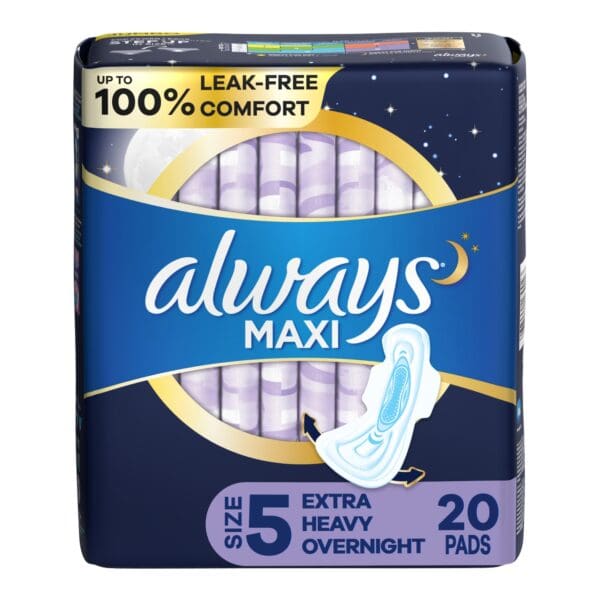 Always® Maxi Extra Heavy Overnight Pads with Wings